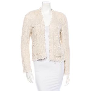 L’Agence Woven Fringe Trimmed Jacket